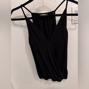 Express Black Draped Surplice Camisole